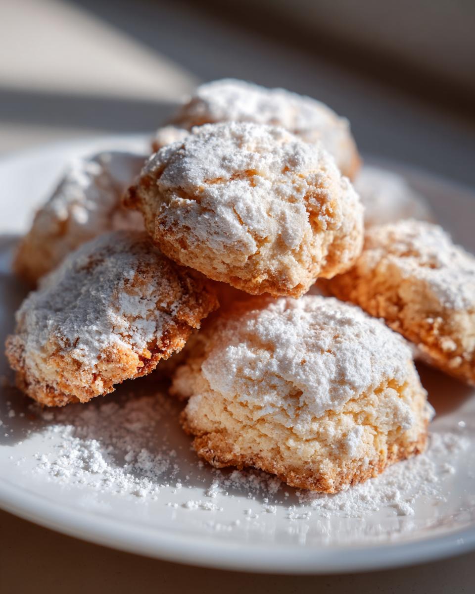 Montón de polvorones caseros espolvoreados con azúcar glas, perfectos para recetas fáciles de Navidad en España.