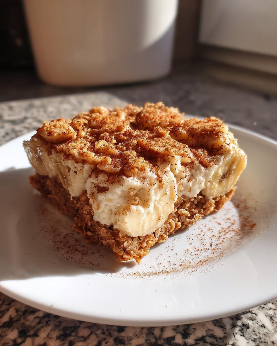 Primer plano de una tapa de plátano con canela, crema y base crujiente, ideal para tapas españolas fáciles para casa.