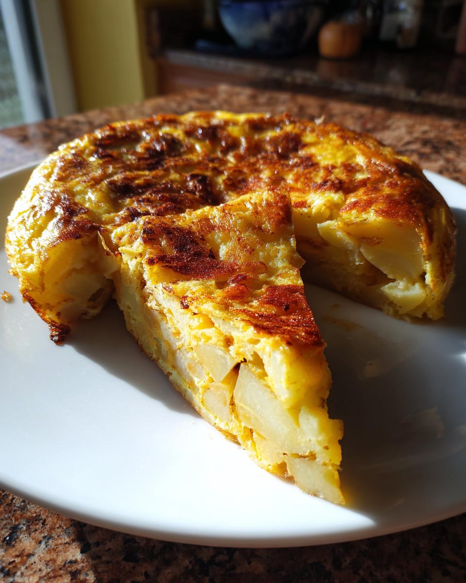 Una porción de tortilla española con patatas y huevo, parte de recetas rápidas para estudiantes.