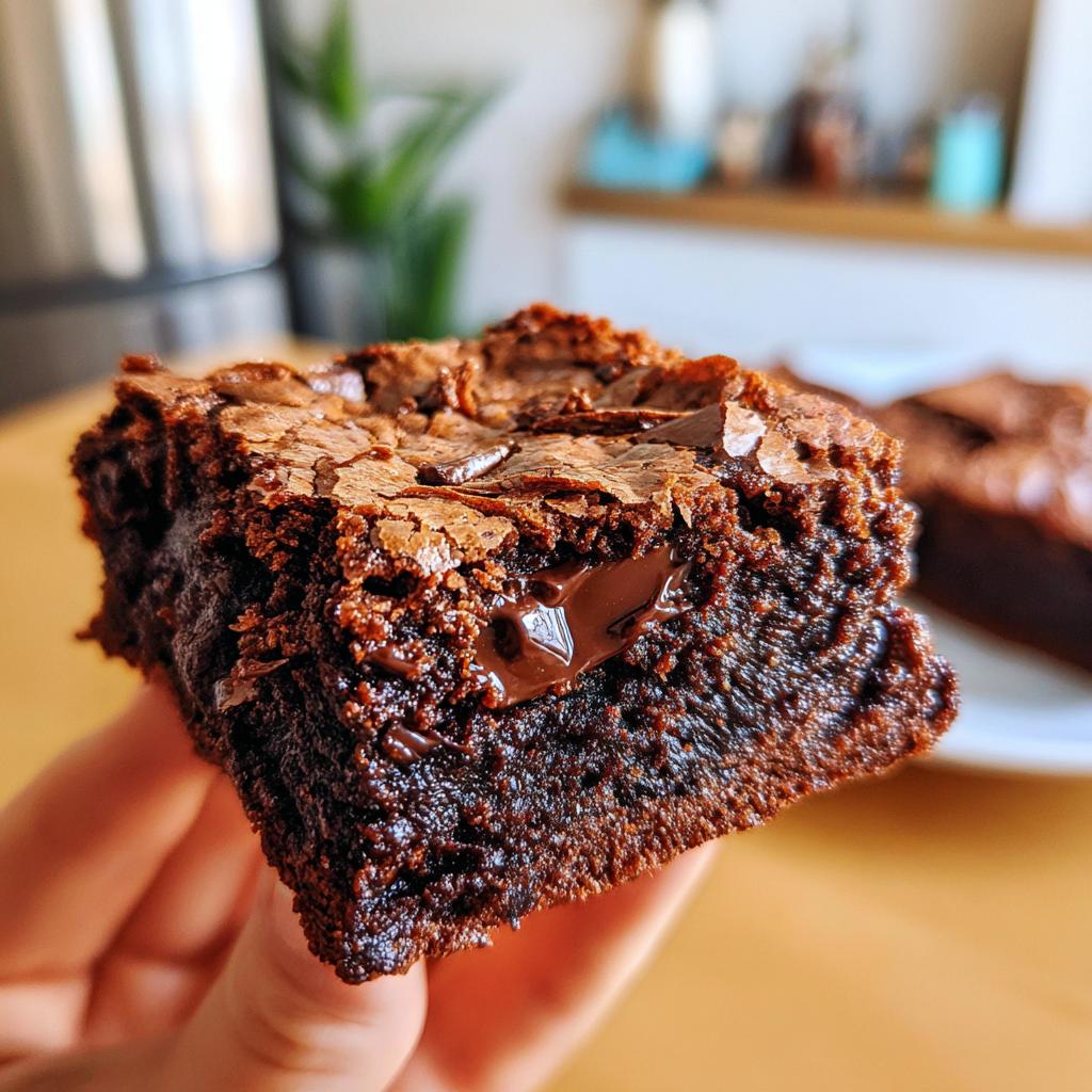 Brownie casero con chocolate derretido en el interior postres con chocolate sencillos