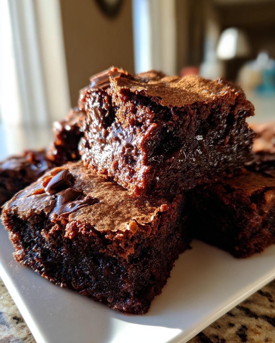 Brownies caseros de chocolate con textura húmeda y rica, perfectos para postres con chocolate sencillos.