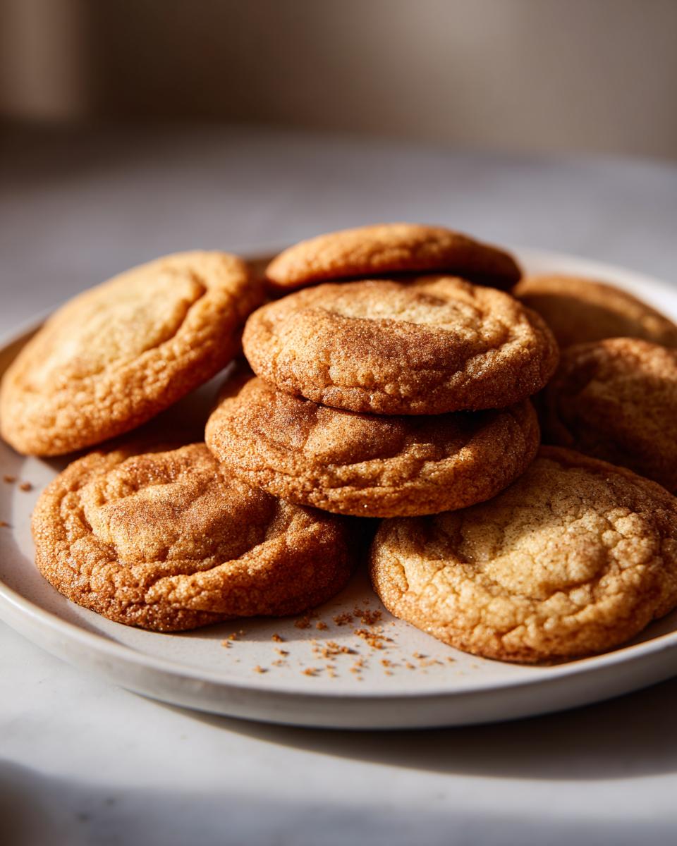 Plato con varias galletas caseras fáciles doradas y crujientes apiladas