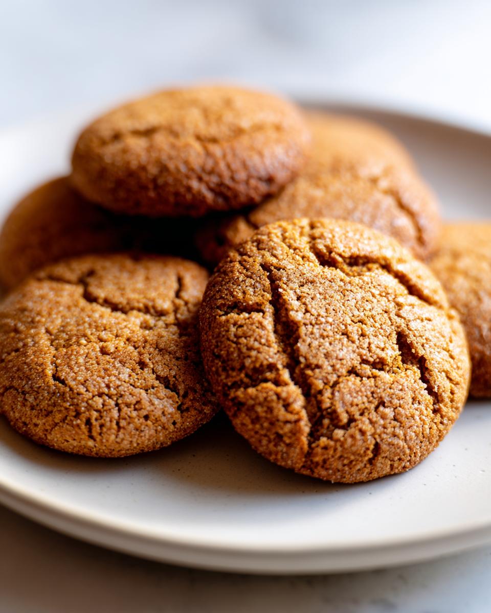 Galletas caseras doradas y crujientes en un plato blanco sobre fondo claro