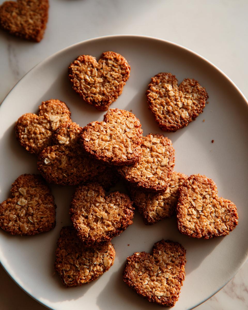 Galletas sin azúcar para San Valentín en forma de corazón sobre un plato blanco