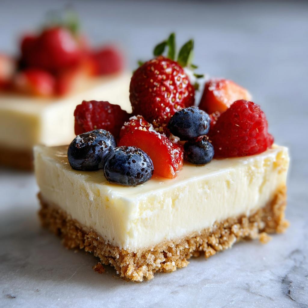 Porción de postres fáciles y rápidos tipo cheesecake con fresas, arándanos y frambuesas
