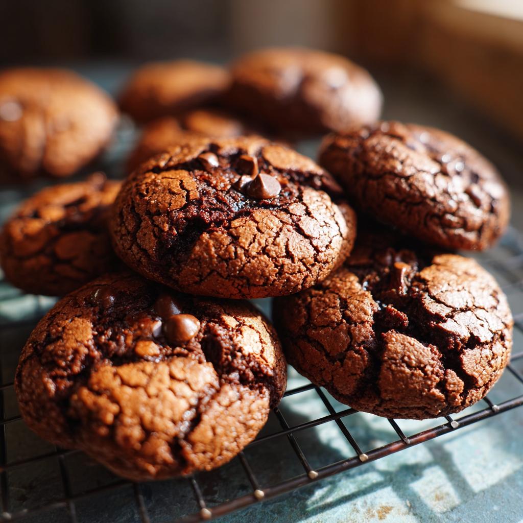 Galletas caseras de chocolate con textura crujiente y trozos de chocolate encima