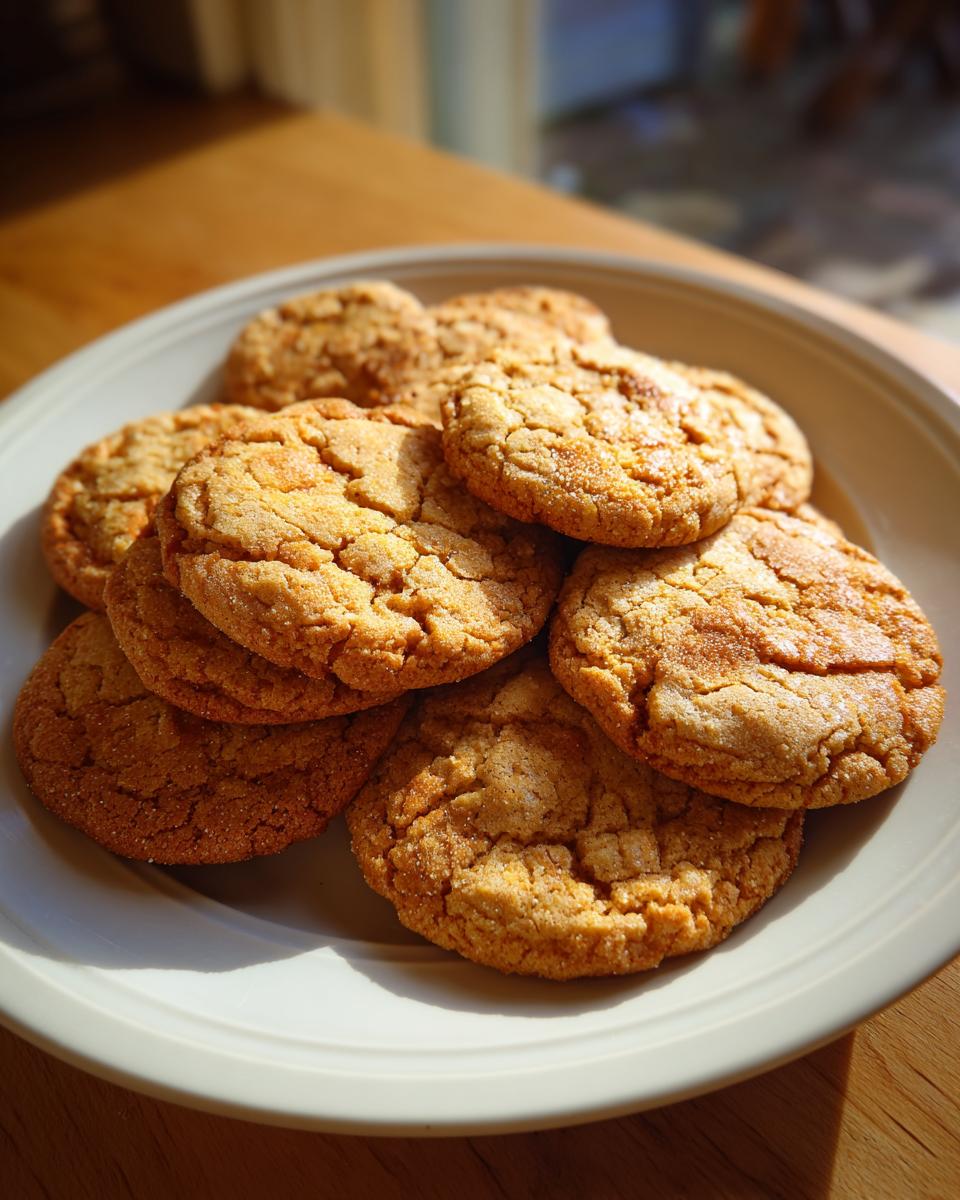 Plato blanco con galletas caseras doradas y crujientes apiladas