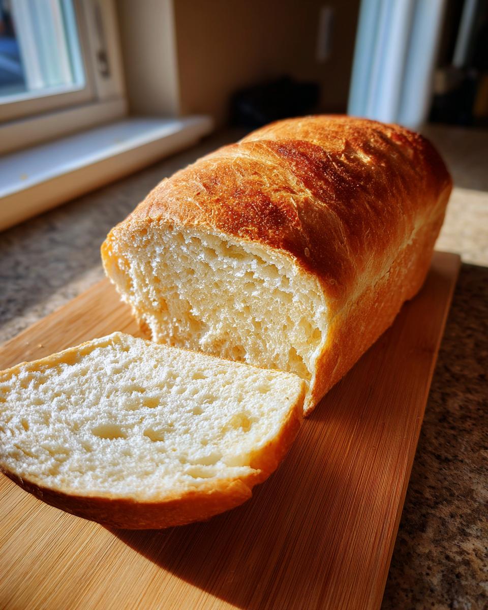 Rebanada de pan sin gluten casero sobre tabla de madera con corteza dorada