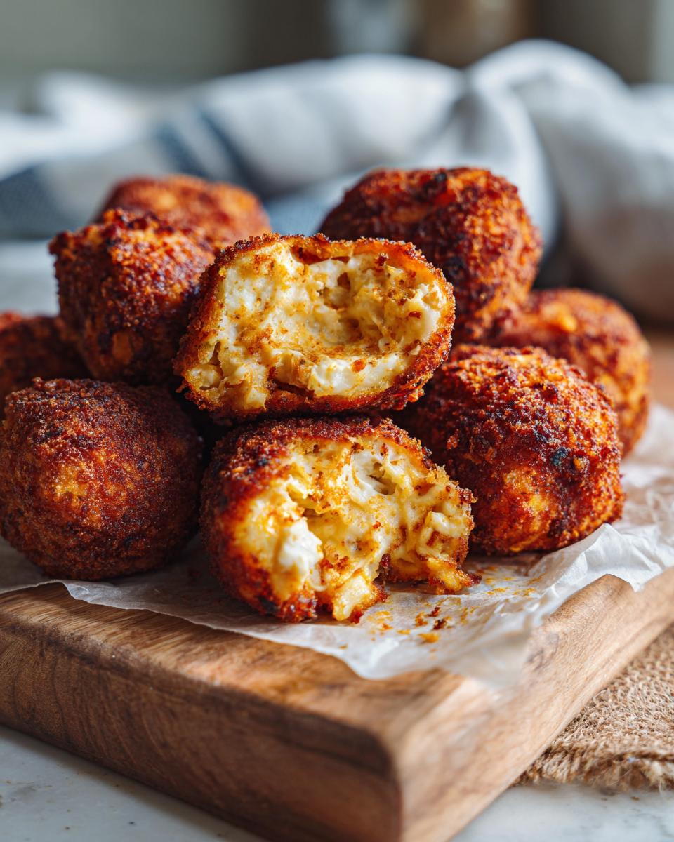 Croquetas cremosas caseras con corte mostrando su interior cremoso y dorado