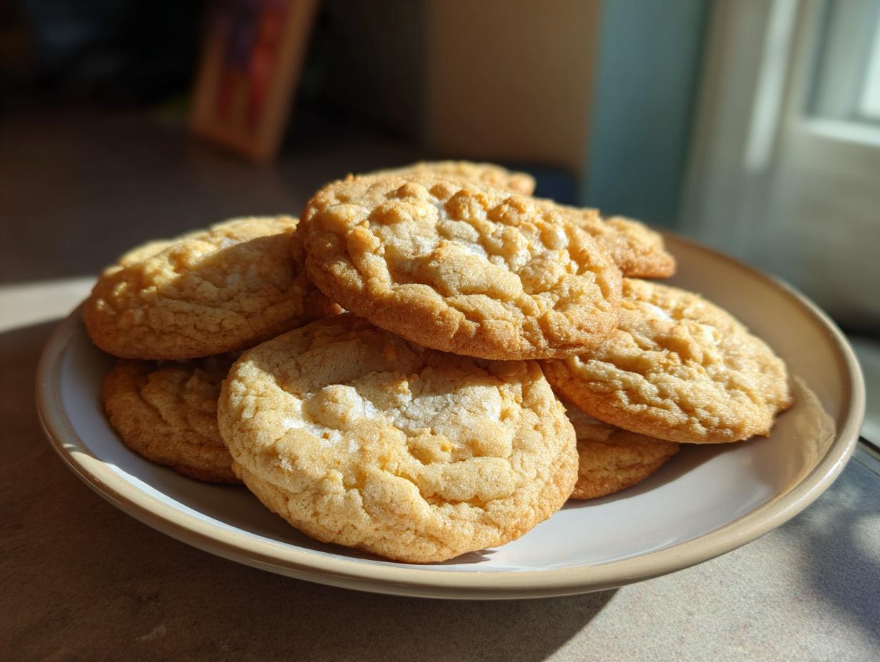Plato con varias galletas caseras doradas y crujientes sobre una mesa