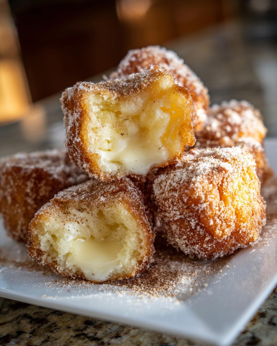 Porción de leche frita tradicional con interior cremoso y cubierta de azúcar y canela.