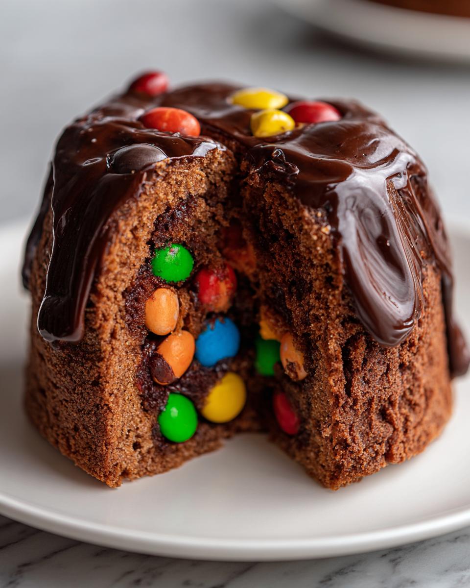 Tarta piñata de chocolate sorpresa con cobertura de chocolate y caramelos de colores en su interior